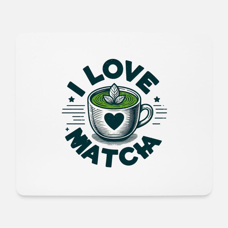 Ich liebe Matcha - Mousepad (Querformat) - Weiß