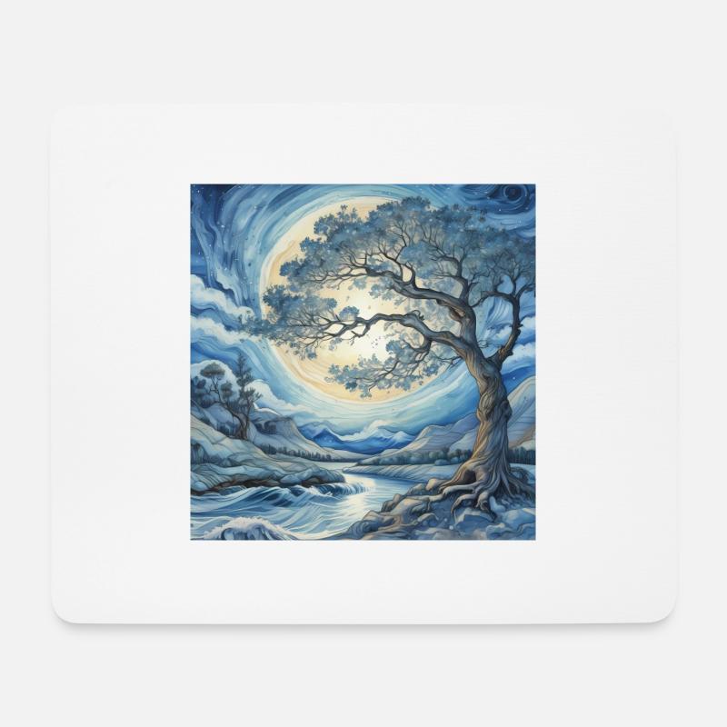 Yggdrasil – Baum des Lebens - Mousepad (Querformat) - Weiß