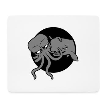 Oktopus Wal 2 Kämpfen Tiefsee Monster Seemonster - Mousepad (Querformat) - Weiß - Vorne