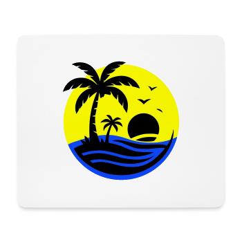 Île Palmiers Mer - Tapis de souris (format paysage) - blanc - Devant