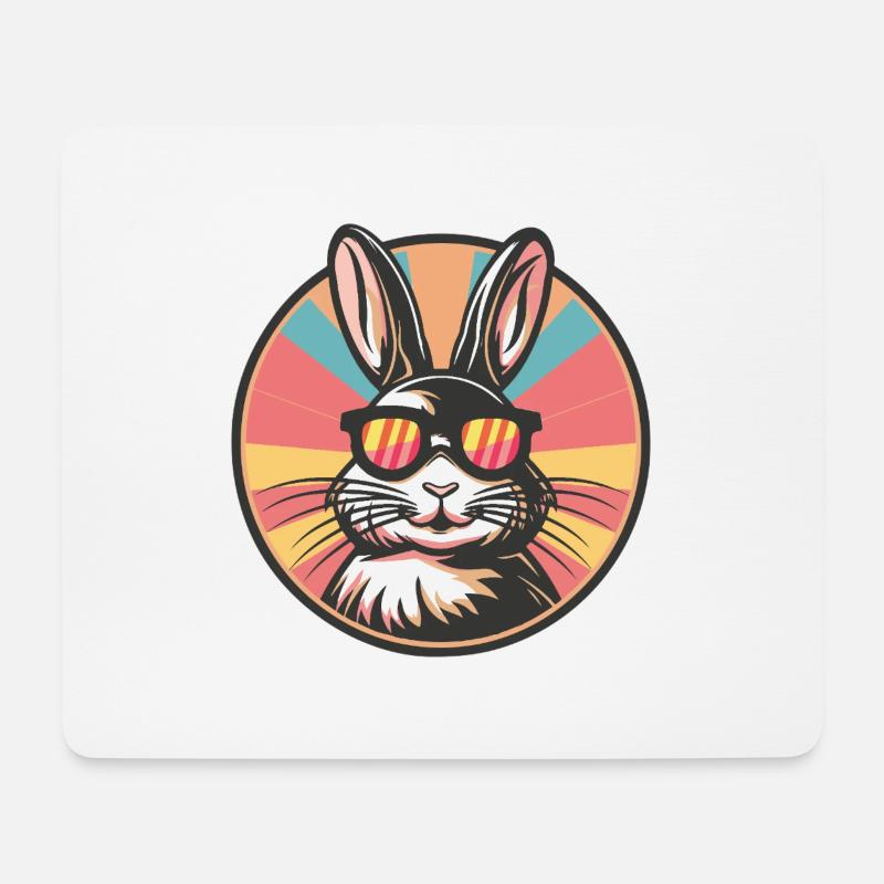 Hase Comic Cool - Mousepad (Querformat) - Weiß