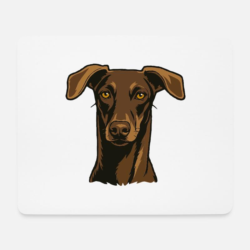 Proud greyhound – noble look - Mouse Pad (horizontal) - white