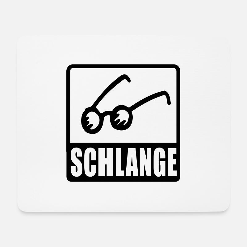 brillenschlange - Mousepad (Querformat) - Weiß