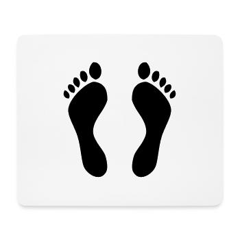 Fußabdrücke - Füße - Bett - Mousepad (Querformat) - Weiß - Vorne