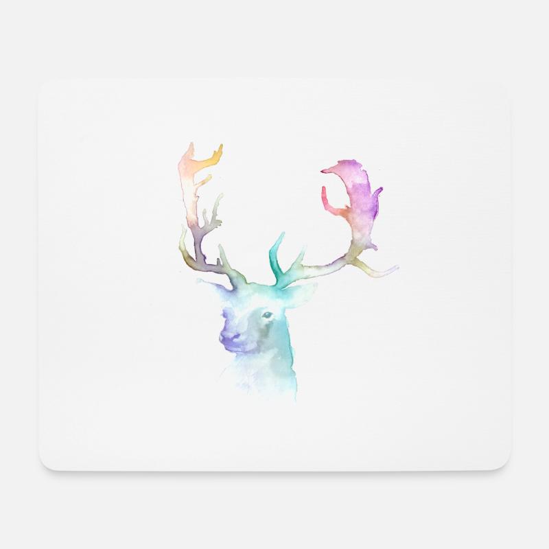 Hirsch - Mousepad (Querformat) - Weiß