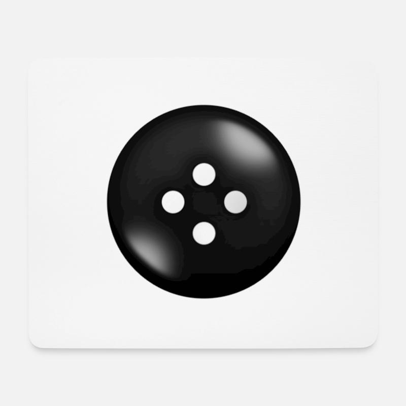 schwarzer Knopf - Mousepad (Querformat) - Weiß