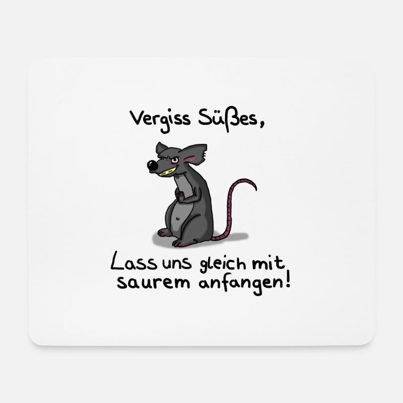 Ratte Spruch - Mousepad (Querformat) - Weiß