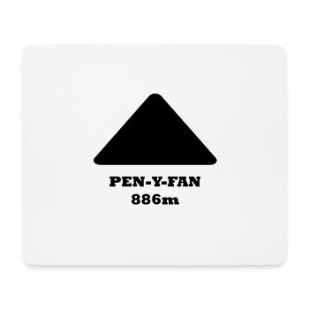 Pen-y-Fan schwarz - Mousepad (Querformat) - Weiß - Vorne