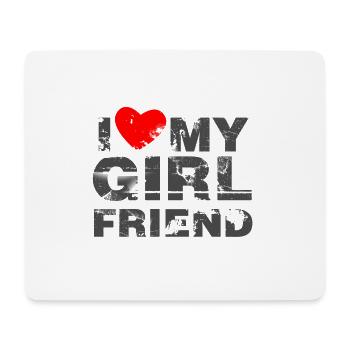 I Love MY Girlfriend Valentines Day - Mouse Pad (horizontal) - white - Front