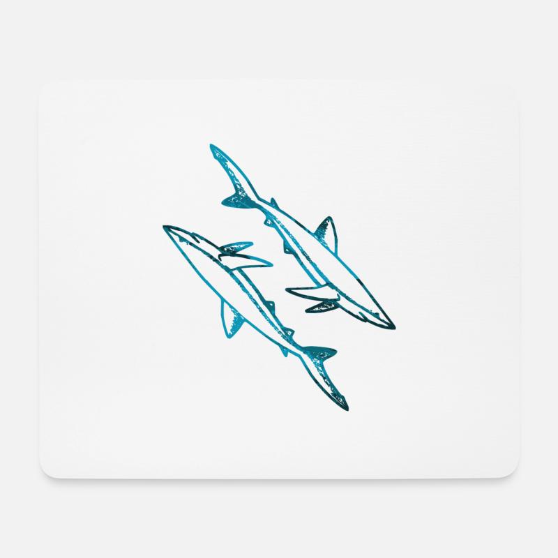 Haie - Mousepad (Querformat) - Weiß