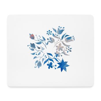 Flowers and leaves - Mouse Pad (horizontal) - white - Front