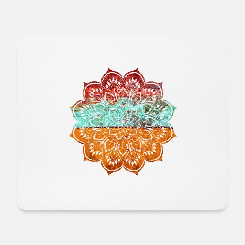 Mandala - Mousepad (Querformat) - Weiß