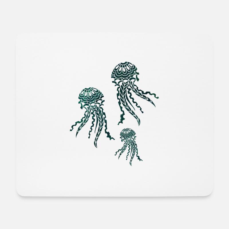 Quallen - Mousepad (Querformat) - Weiß