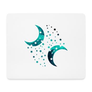 Mond und Sterne - Mousepad (Querformat) - Weiß - Vorne