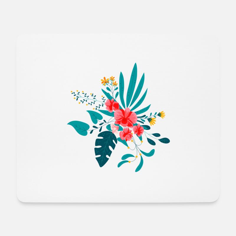 Blumenstrauß - Mousepad (Querformat) - Weiß