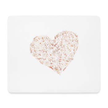 Flowers Heart - Mouse Pad (horizontal) - white - Front