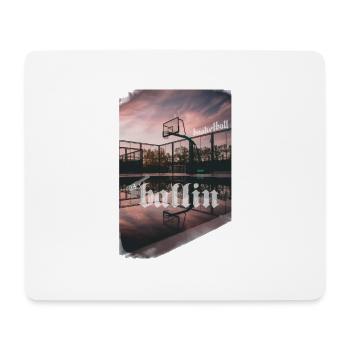 Basketball-Shirt, ballin. Basketballplatz design. - Mousepad (Querformat) - Weiß - Vorne