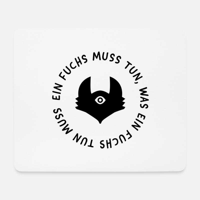 Fuchs + Beginners: Weisheitsauge + Einzelgänger - Mousepad (Querformat) - Weiß