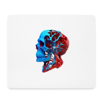 Anatomical drawing head red blue - Mouse Pad (horizontal) - white - Front