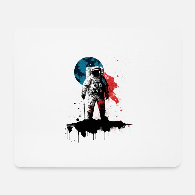 Astronaut Wetall Banksy Kunst - Mousepad (Querformat) - Weiß