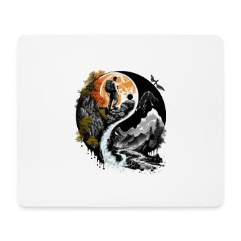 Ying Yang Nature Randonnée - Tapis de souris (format paysage) - blanc - Devant