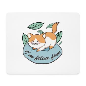 Chat mignon kawaii - Tapis de souris (format paysage) - blanc - Devant