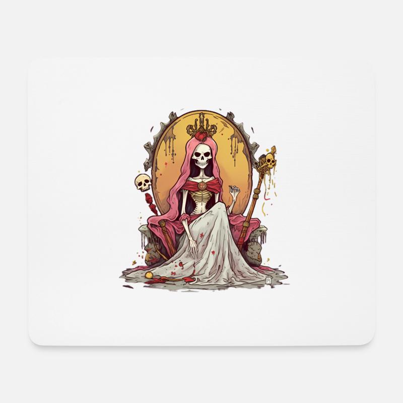Halloween Skelett queen Süßes Saueres Verkleidung - Mousepad (Querformat) - Weiß