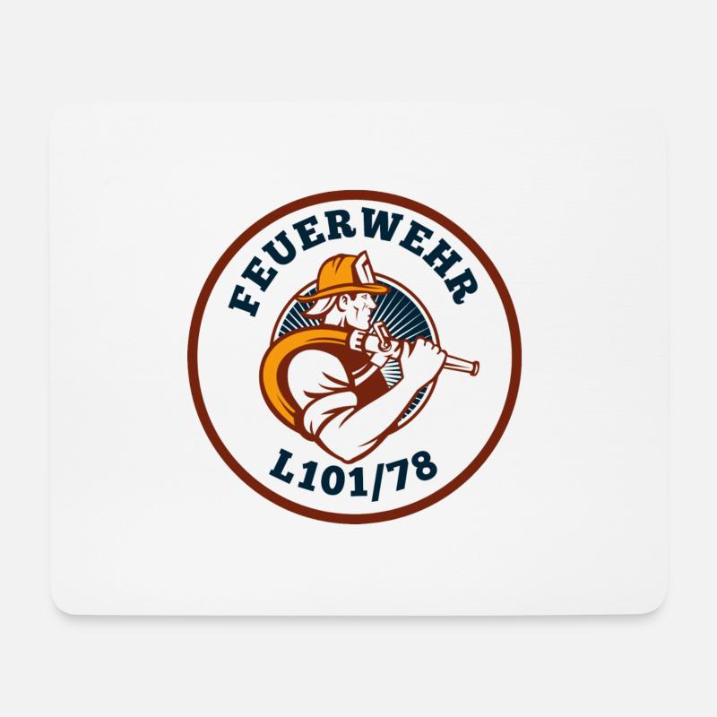 Feuerwehr Logo - Mousepad (Querformat) - Weiß