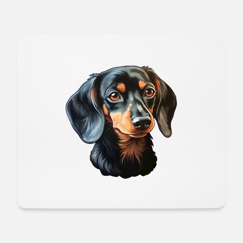 Dachshund Dackelkopf - Mousepad (Querformat) - Weiß