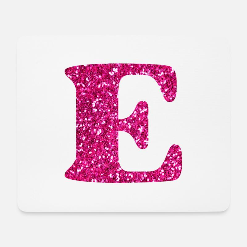 Buchstabe e rosa Glitzer - Mousepad (Querformat) - Weiß