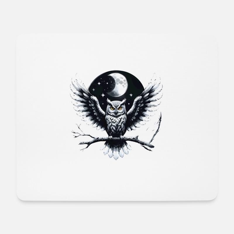 eule - Mousepad (Querformat) - Weiß