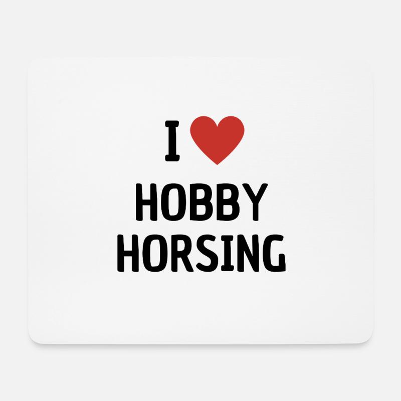 Ich liebe Hobby Horsing! - Mousepad (Querformat) - Weiß