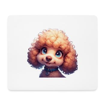 Toy Poodle Happy Face — Cute Cartoon Dog Smile - Mouse Pad (horizontal) - white - Front