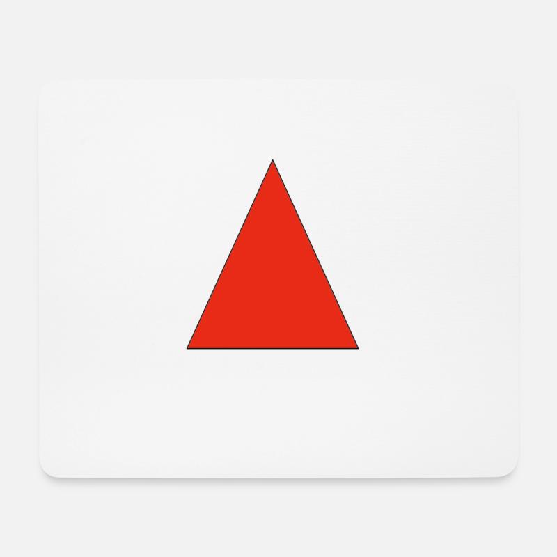 Rotes Dreieck auf Schwarz - Mousepad (Querformat) - Weiß