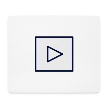 Quadratisches Play-Symbol Design - Mousepad (Querformat) - Weiß - Vorne