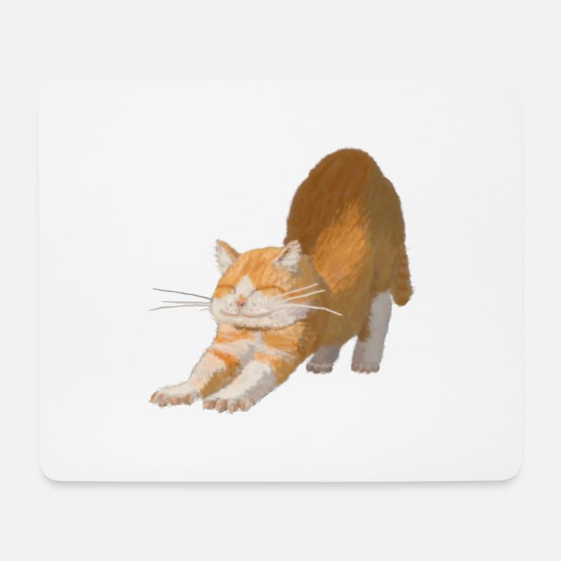 Rote Katze - Mousepad (Querformat) - Weiß