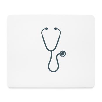 Minimalistisches Stethoskop Medizinisches Symbol - Mousepad (Querformat) - Weiß - Vorne
