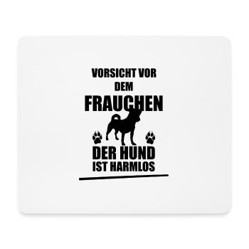 Vorsicht vor dem Hund Dog Geschenk Welpe Frauchen - Mousepad (Querformat) - Weiß - Vorne