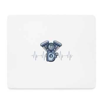 Engine Block Heart Auto PS Funny Gift - Mouse Pad (horizontal) - white - Front