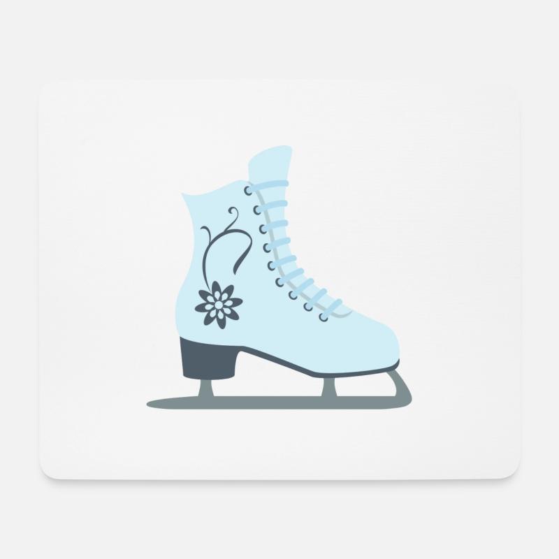 Eislauf Schlittschuh - Mousepad (Querformat) - Weiß
