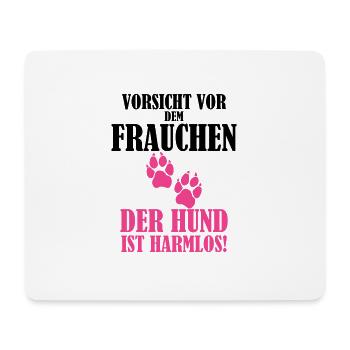 Vorsicht vor dem Frauchen Hund Dog Geschenk Welpe - Mousepad (Querformat) - Weiß - Vorne