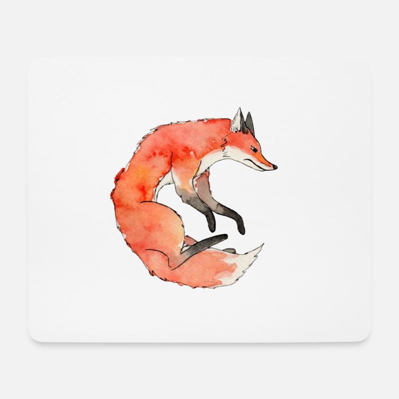 Fuchs - Mousepad (Querformat) - Weiß