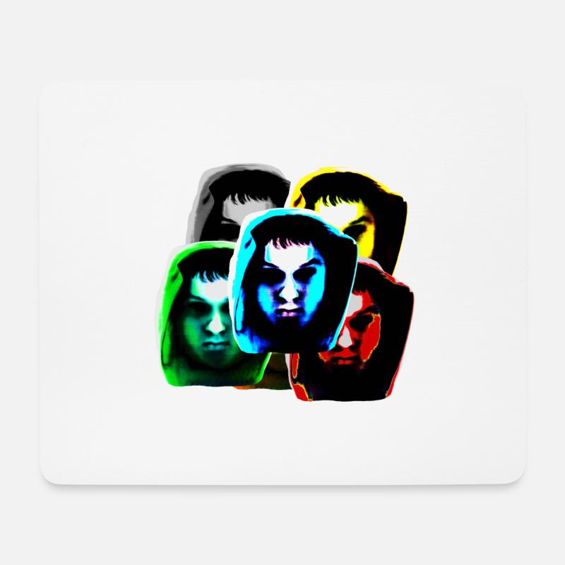 Hoody head: Multi - Mousepad (Querformat) - Weiß