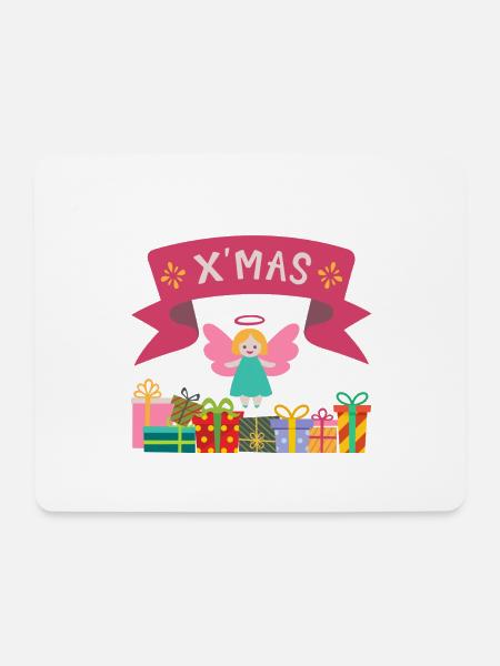 XMAS Engel mit Geschenken - Mousepad (Querformat) - Weiß