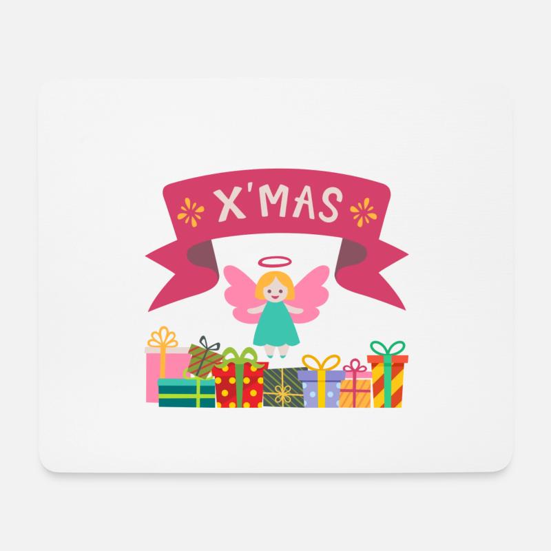 XMAS Engel mit Geschenken - Mousepad (Querformat) - Weiß