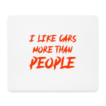 I like cars more than People Tuning JDM - Mouse Pad (horizontal) - white - Front