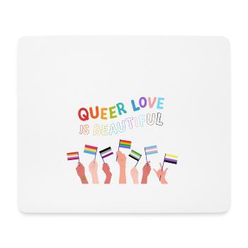 QueerLove est magnifique - Tapis de souris (format paysage) - blanc - Devant