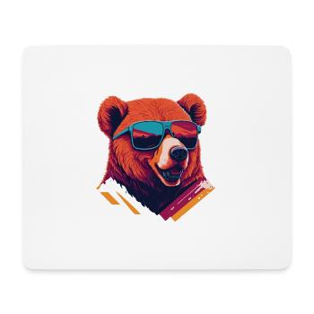 Audacieux et baissier: T-shirt Retro Bear - Tapis de souris (format paysage) - blanc - Devant