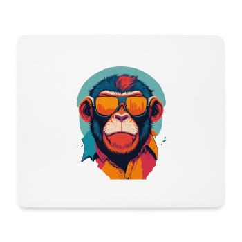 Playful Swagger: Retro Monkey T-Shirt - Mouse Pad (horizontal) - white - Front