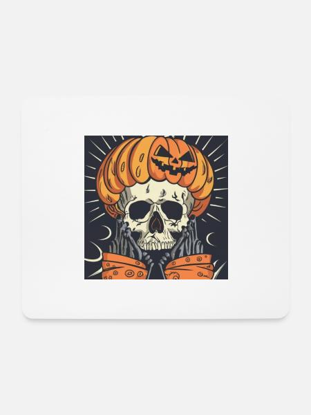 Retro Pumpkin SkullHalloween - Mousepad (Querformat) - Weiß